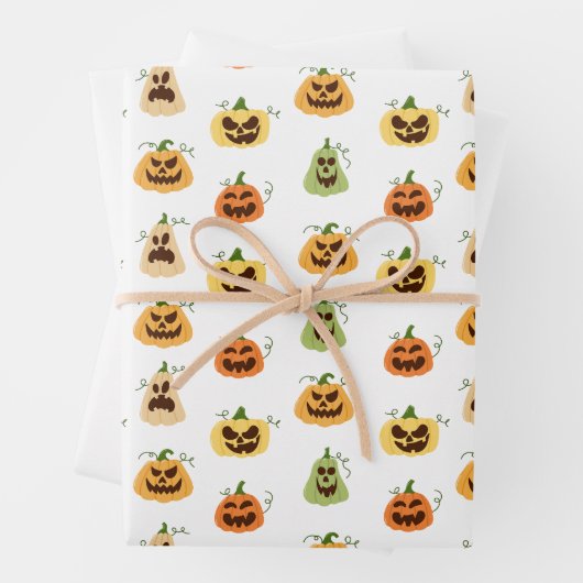 Halloween Pumpkins Wrapping Paper  (In situ)