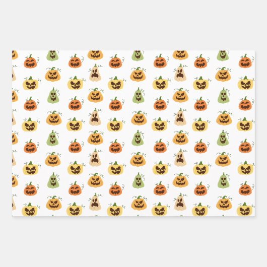Halloween Pumpkins Wrapping Paper  (Voorkant)