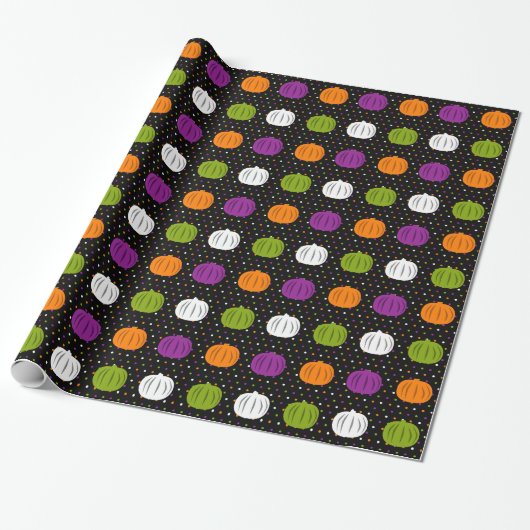 Halloween Pumpkins Wrapping Paper Cadeaupapier (Uitgerold)