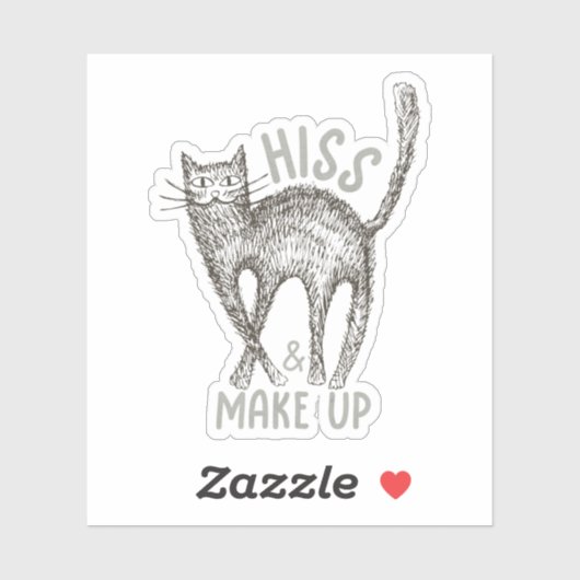 Halloween Pun: Hiss en make Up Sticker (Vel)