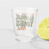 Halloween Pun Laat de ghoul tijden rollen Shot Glas (Achterkant)