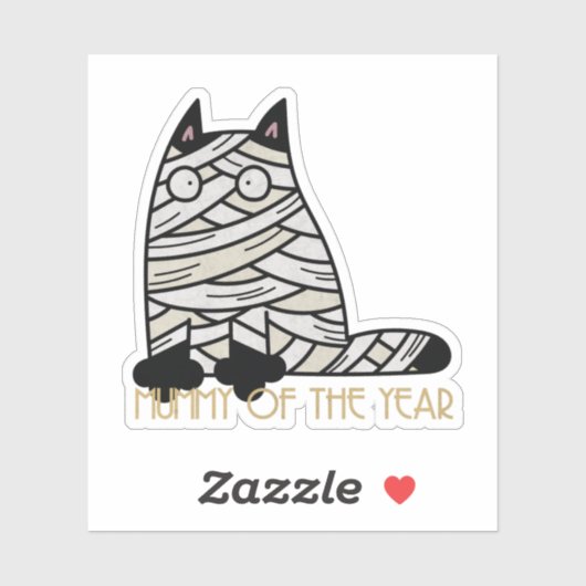 Halloween Pun: Mummy of the Year Sticker (Vel)