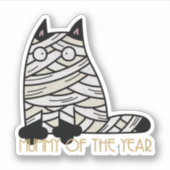 Halloween Pun: Mummy of the Year Sticker (Voorkant)