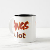 Halloween Punny Fangs Bedankt Tweekleurige Koffiemok (Voorkant links)