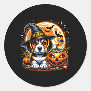 Halloween Puppies Hond T-Shirt1 Ronde Sticker