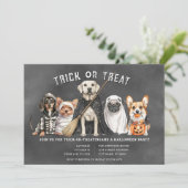 Halloween Puppies Uitnodiging voor Trick or Treat  (Staand voorkant)