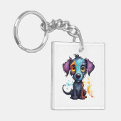 Halloween Puppy #12 Digitale kunst Sleutelhanger (Voorkant Links)