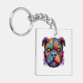 Halloween Puppy #3 Digitale kunst Sleutelhanger (Voorkant Links)