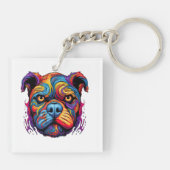 Halloween Puppy #3 Digitale kunst Sleutelhanger (Achterkant)