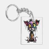 Halloween Puppy #4 Digitale kunst Sleutelhanger (Voorkant Links)