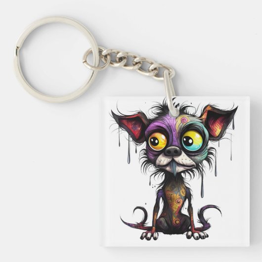 Halloween Puppy #4 Digitale kunst Sleutelhanger (Voorkant)