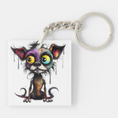 Halloween Puppy #4 Digitale kunst Sleutelhanger (Achterkant)