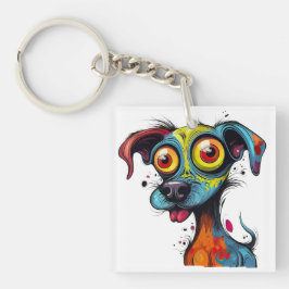 Halloween Puppy Digitale Kunst Sleutelhanger