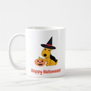 Halloween Puppy Dog w Witches Pet & Pumpkin Mok