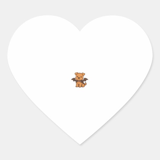 Halloween Puppy Love � Kawaii Dog Art Classic T-Sh Hart Sticker (Voorkant)