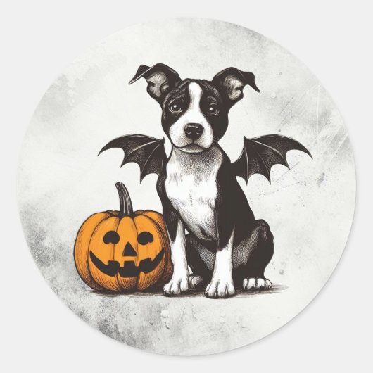 Halloween Puppy Ronde Sticker (Voorkant)