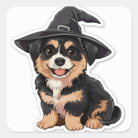 Halloween Puppy Vierkante Sticker (Voorkant)