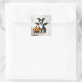 Halloween Puppy Vierkante Sticker (Tas)