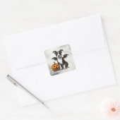 Halloween Puppy Vierkante Sticker (Envelop)