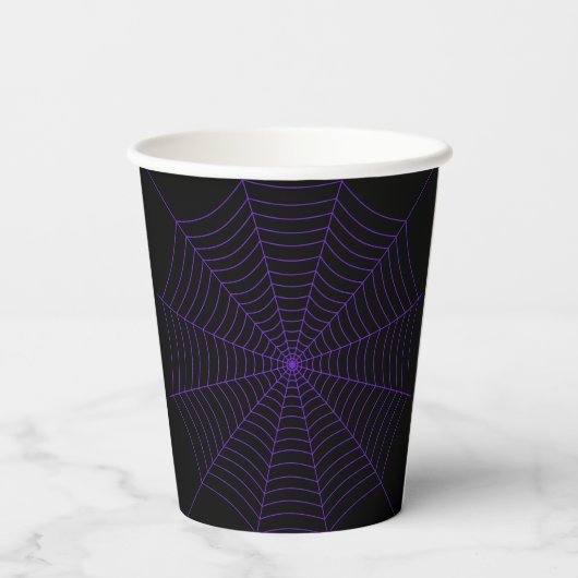 Halloween purple Spider web black Papieren Bekers (Achterkant)