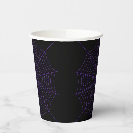 Halloween purple Spider web black Papieren Bekers (Links)