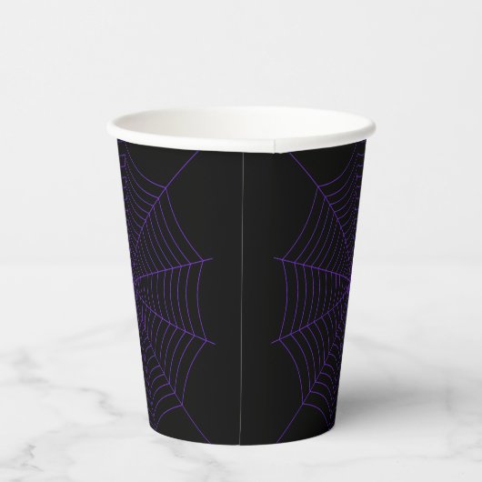 Halloween purple Spider web black Papieren Bekers (Rechts)