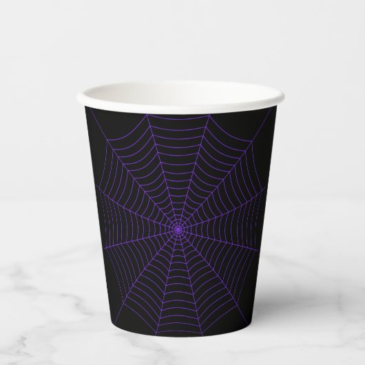 Halloween purple Spider web black Papieren Bekers (Voorkant)