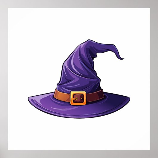 Halloween purple witch hat poster (Voorkant)