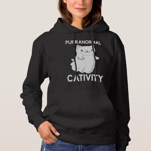 Halloween Purranormal Cativity Ghost Cat Hoodie (Voorkant)