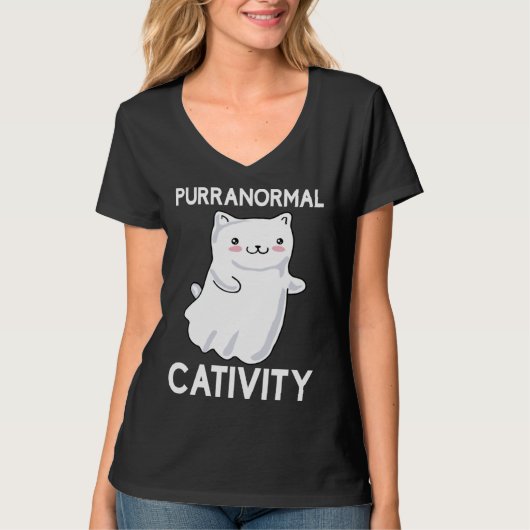 Halloween  Purranormal Cativity Ghost Cat T-shirt (Voorkant)