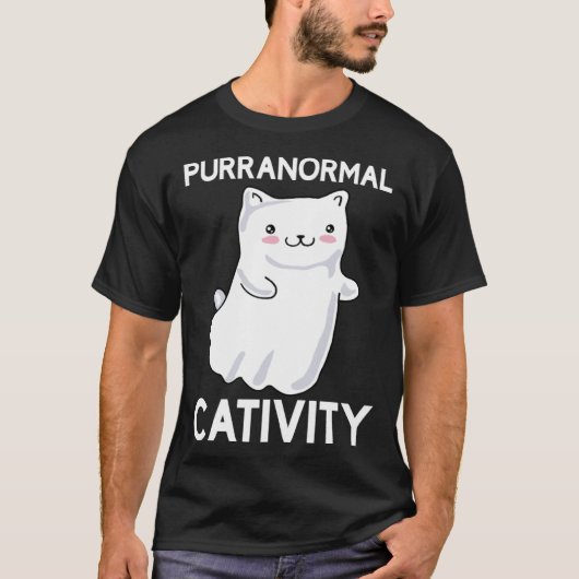 Halloween  Purranormal Cativity Ghost Cat T-shirt (Voorkant)