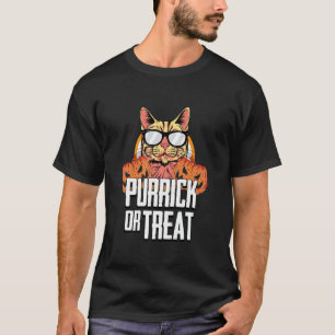 Halloween Purrick of trakteer luie kattenbril Goth T-shirt