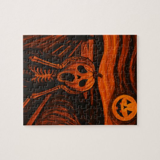 Halloween Puzzel - Pumpkin Skeleton "De Schreeuw" (Horizontaal)