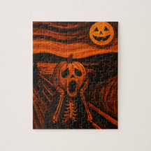Halloween Puzzel - Pumpkin Skeleton "De Schreeuw"