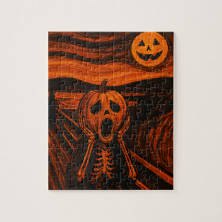 Halloween Puzzel - Pumpkin Skeleton "De Schreeuw" Legpuzzel