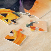 Halloween puzzel schattig kleine heks (Zijkant)