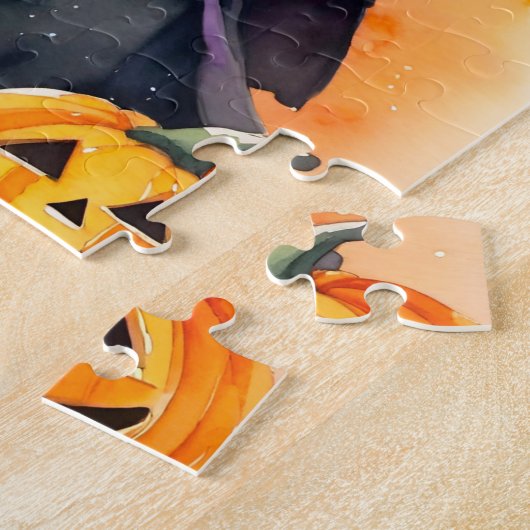 Halloween puzzel schattig kleine heks legpuzzel (Zijkant)