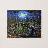 Halloween puzzle, heksen, school, universiteit legpuzzel (Horizontaal)