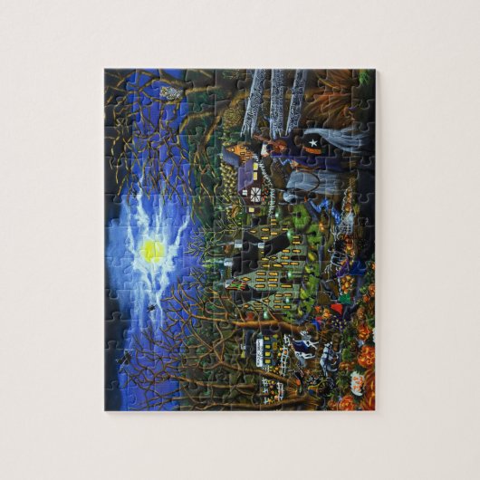 Halloween puzzle, heksen, school, universiteit legpuzzel (Verticaal)