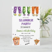 Halloween pyjama party uitnodiging (Staand voorkant)