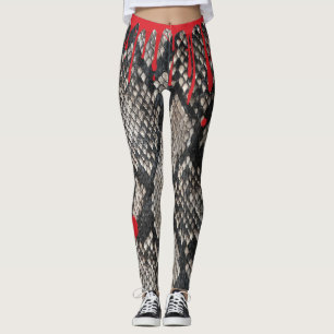 Halloween Python Snake Skin - Driving Blood Leggings