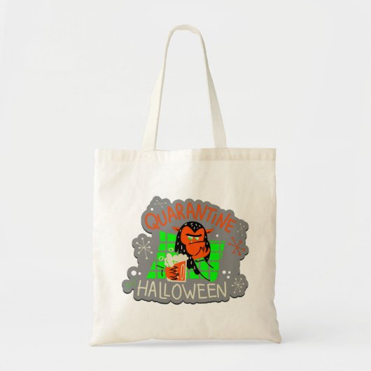 halloween quarantainemonster tegen kovid lockdown tote bag (Voorkant)