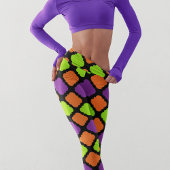 Halloween Quatrefoil Pattern Oranje Paars Green Leggings