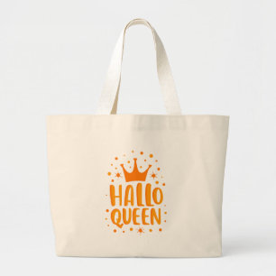 Halloween Queen, Halloqueen, Retro Halloween Art Grote Tote Bag