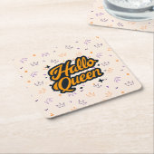 Halloween Queen, Halloqueen, Retro Halloween Art Kartonnen Onderzetters (Schuin)