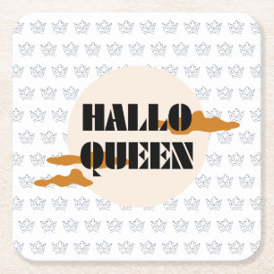 Halloween Queen, Halloqueen, Retro Halloween Art Kartonnen Onderzetters
