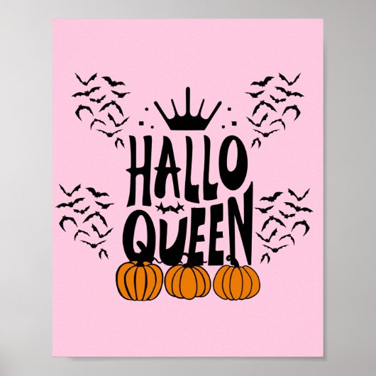 Halloween Queen, Halloqueen, Retro Halloween Art Poster (Voorkant)