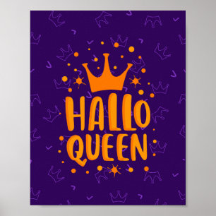 Halloween Queen, Halloqueen, Retro Halloween Art Poster