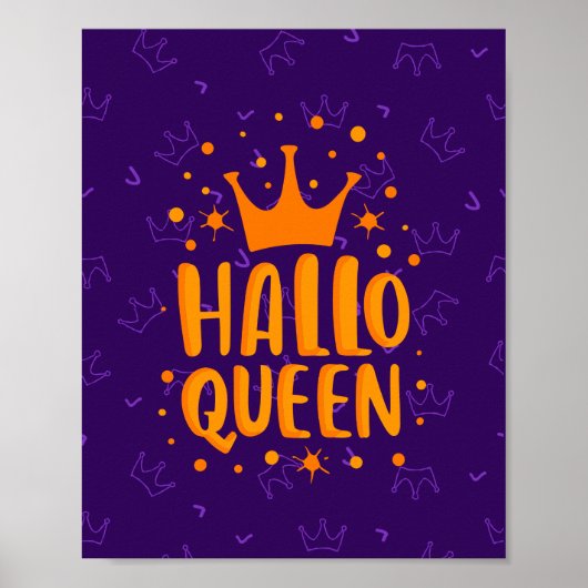 Halloween Queen, Halloqueen, Retro Halloween Art Poster (Voorkant)