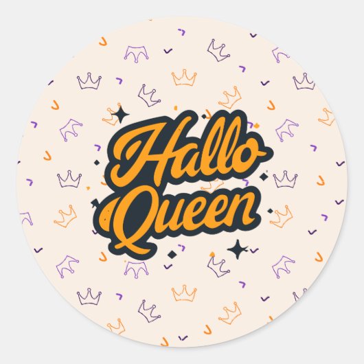 Halloween Queen, Halloqueen, Retro Halloween Art Ronde Sticker (Voorkant)